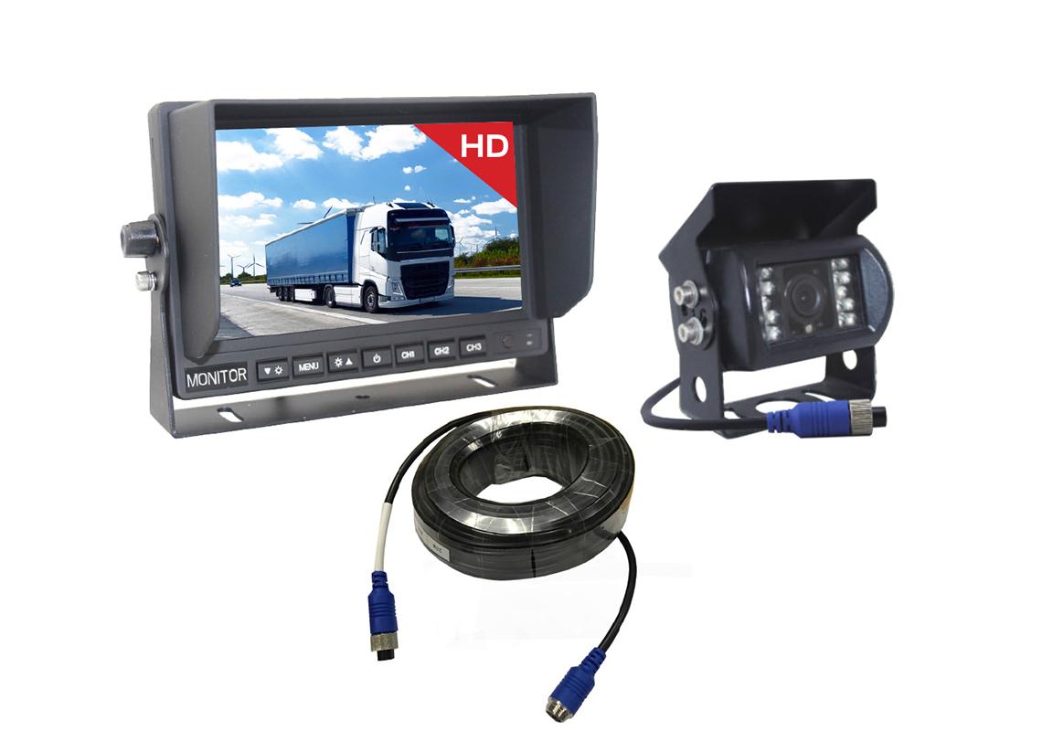 Sistema completo cablato HD 720P con schermo 7'' e telecamera 120°